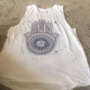Spiritual Gangster white hamsa tank new art  xs s